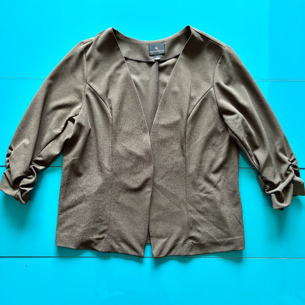 Worthington Open Front Blazer – Olive Green (XL)